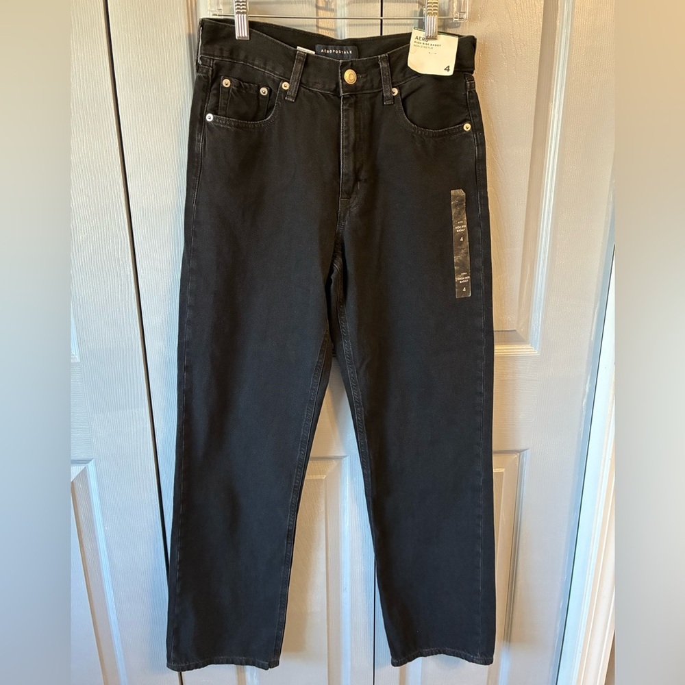 Aéropostale NWT Women’s sz 4 High Rise Baggy Jeans Black